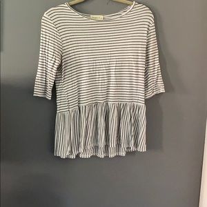 Black and white peplum top